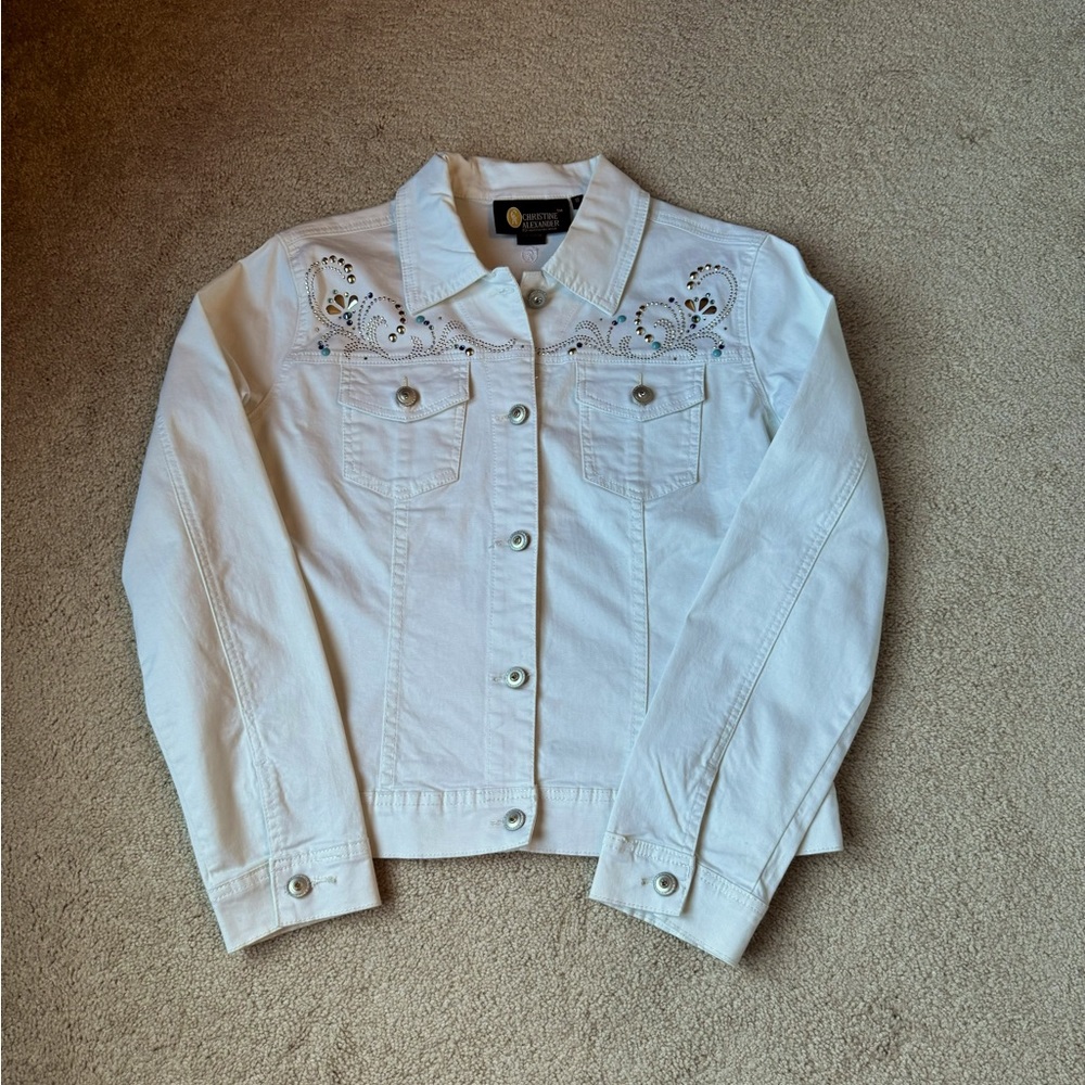 Christine Alexander White Jean Jacket
